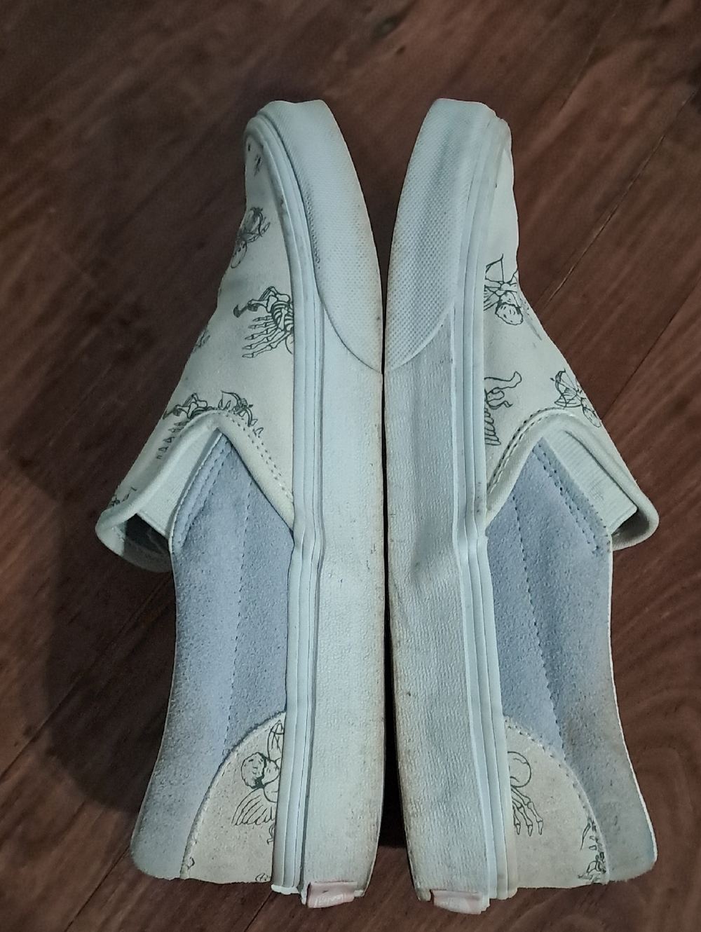 vans classic slip on womens size 8 shoes blue vans love you to death sneakers - Picture 4 of 6